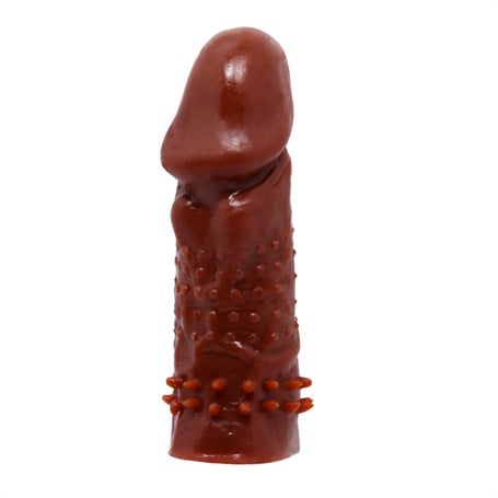 13 cm Klitoral Uyarıcılı Tırtıklı Penis Kılıfı - kadikoyseksshop.com