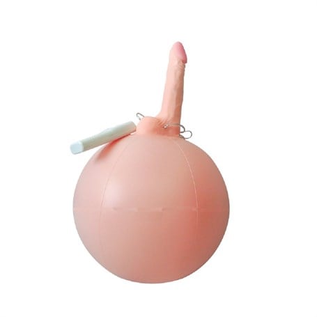 16 cm Realistik Titreşimli İnflatable Pilates Toplu Vibratör Penis - kadikoyseksshop.com