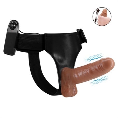 16 cm Yeni Nesil Belden Bağlamalı İçi Dolu Titreşimli Strapon Penis - kadikoyseksshop.com