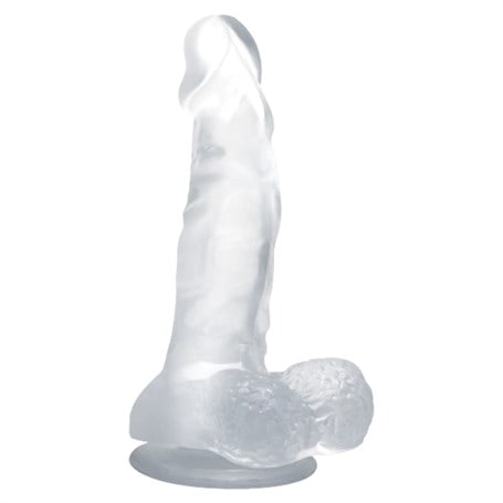 16,7 cm Şeffaf Realistik Damarlı Vantuzlu Dildo Penis - kadikoyseksshop.com