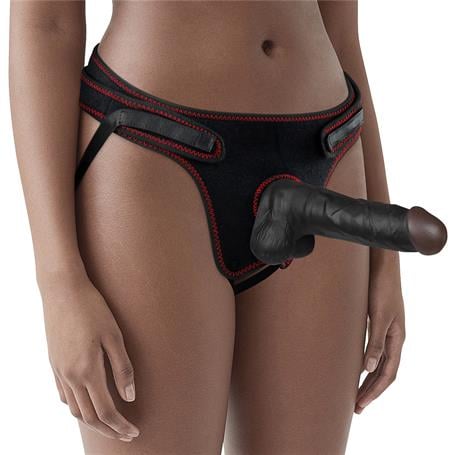 20 cm Belden Bağlamalı İçi Dolu Zenci Strapon Dildo - kadikoyseksshop.com