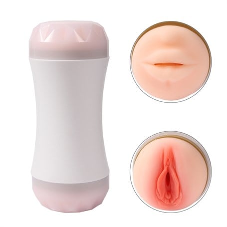 20 cm Çift Taraflı Realistik Suni Oral & Vajinal Mastürbatör - kadikoyseksshop.com