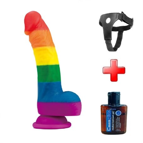 20,5 cm Belden Bağlamalı Renkli Realistik Vantuzlu Dildo Penis - kadikoyseksshop.com