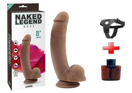 20,5 cm Belden Bağlamalı Gerçekçi Melez Dildo Penis -Boss - kadikoyseksshop.com