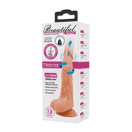 21 cm İleri Geri Hareketli Uzaktan Kumandalı Gerçekçi Vantuzlu Melez Penis - Bodach - kadikoyseksshop.com