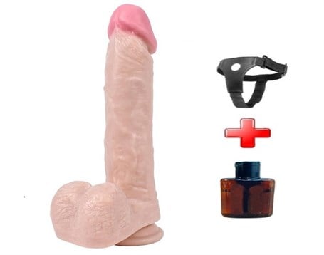 22 cm Belden Bağlamalı Realistik Vantuzlu Dildo Penis - kadikoyseksshop.com