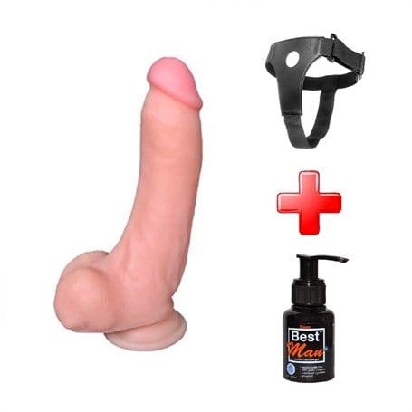 22,5 cm Belden Bağlamalı Realistik Dildo Penis Set - kadikoyseksshop.com