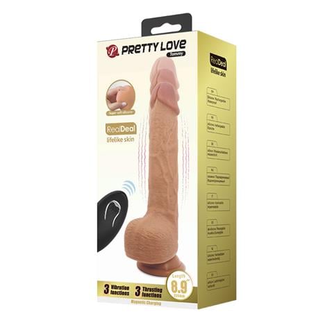 22,5 cm İleri Geri Hareketli Uzaktan Kumandalı Manyetik Şarjlı Gerçekçi Vantuzlu Melez Penis - Tommy - kadikoyseksshop.com