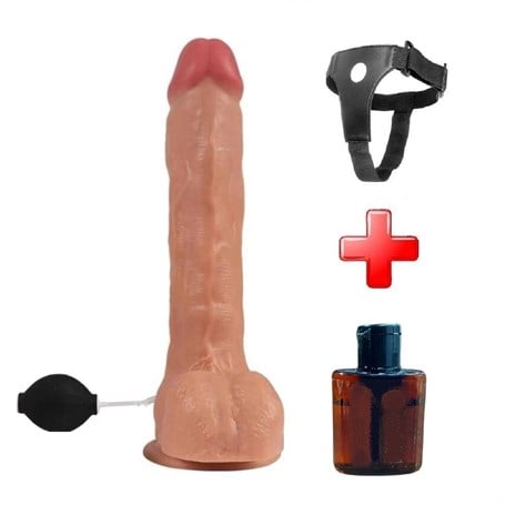 24 cm Belden Bağlamalı Su Fışkırtmalı Realistik Penis Anal Vajinal Dildo - kadikoyseksshop.com