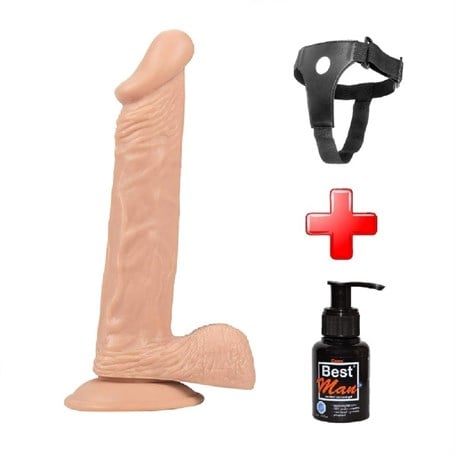 24 cm Belden Bağlamalı Vantuzlu Realistik Penis Anal Vajinal Dildo - kadikoyseksshop.com