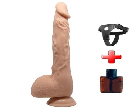 24 cm Belden Bağlamalı Realistik Vantuzlu Dildo Penis - kadikoyseksshop.com