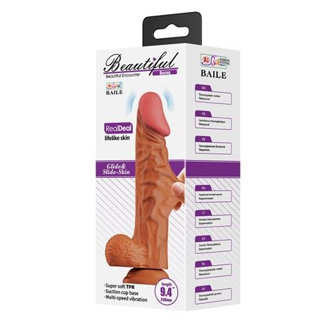 24 cm Titreşimli Vibratör Realistik Penis Dildo - Buraq - kadikoyseksshop.com