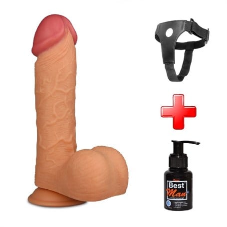 24,5 cm Belden Bağlamalı Gerçekçi Kalın Dildo Penis - King Sized - kadikoyseksshop.com