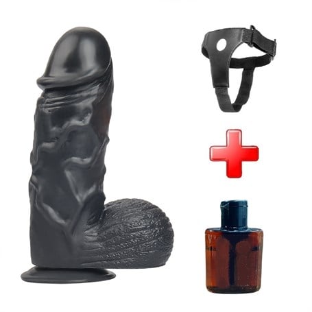 24,5 cm Belden Bağlamalı Vantuzlu Realistik Zenci Penis Anal Vajinal Dildo - kadikoyseksshop.com