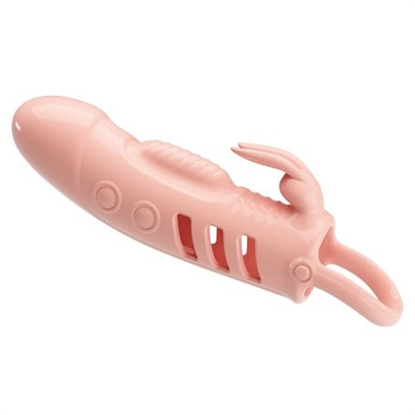 2,5 cm Dolgu Uzatmalı Titreşimli Penis Kılıfı Prezervatif Vibratör - kadikoyseksshop.com