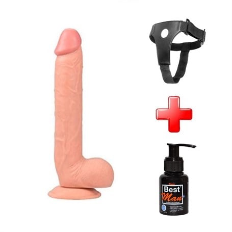 26 cm Belden Bağlamalı Vantuzlu Realistik Penis Anal Vajinal Dildo - kadikoyseksshop.com