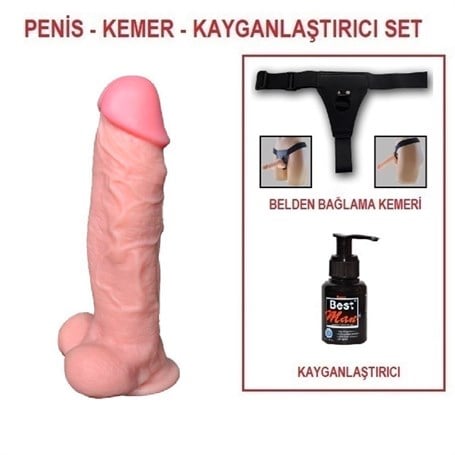 27 cm Belden Bağlamalı Realistik Dildo Penis - J. King - kadikoyseksshop.com