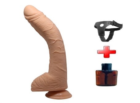 28 cm Belden Bağlamalı Gerçekçi Kalın Dildo Penis - Alex - kadikoyseksshop.com