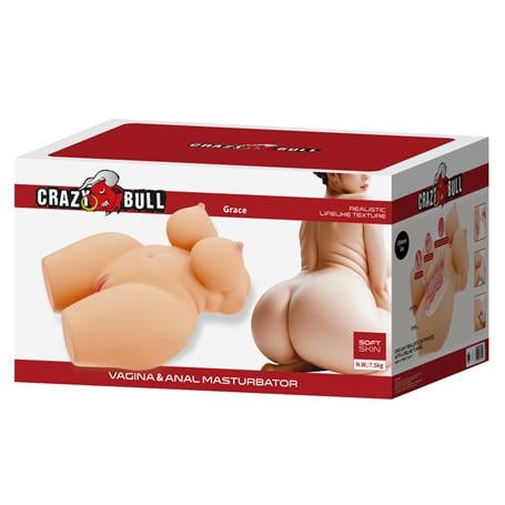3 Boyutlu İki İşlevli Büyük Kalçalı Yarım Vücut Anal Vajinal Silikon Seksi Manken - Grace - kadikoyseksshop.com