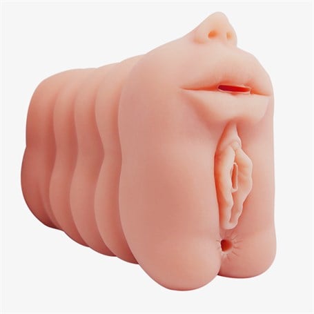 3 İşlevli 3D Realistik Suni Oral Vajinal Anal Mastürbatör - kadikoyseksshop.com