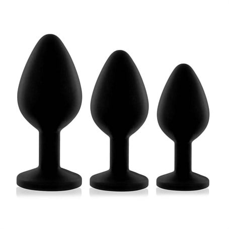 3 Parçalı Mücevherli Anal Plug Seti - kadikoyseksshop.com