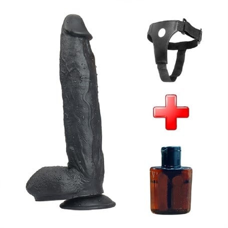 31 cm Belden Bağlamalı Vantuzlu Realistik Zenci Penis Anal Vajinal Dildo - kadikoyseksshop.com