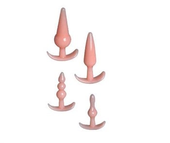 4 Parça Anal Plug Seti - Ten Rengi - kadikoyseksshop.com