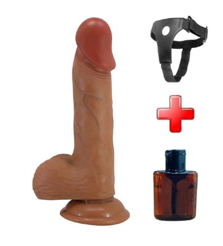Belden Bağlamalı 20,6 cm Realistik Vantuzlu Dildo Penis - Catoplebas - kadikoyseksshop.com