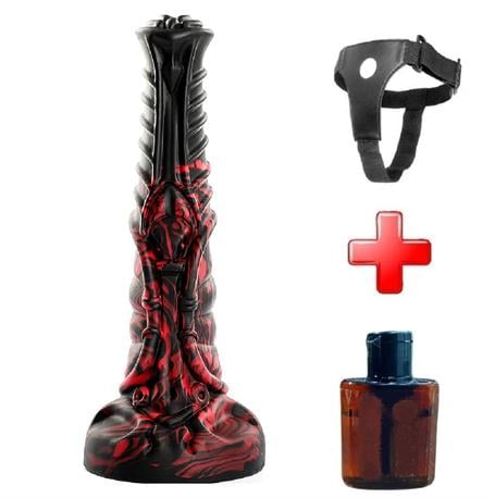 Belden Bağlamalı 21 cm Et Dokulu Fantezi Renklerde Gerçekçi Çift Katmanlı Sünnetsiz Silikon Penis - Horse Power 5