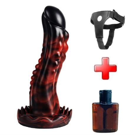 Belden Bağlamalı 21,5 cm Gerçekçi Kalın Dildo Penis - Monster43