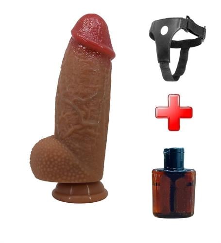 Belden Bağlamalı 22 cm Gerçekçi Kalın Dildo Penis - Achille - kadikoyseksshop.com
