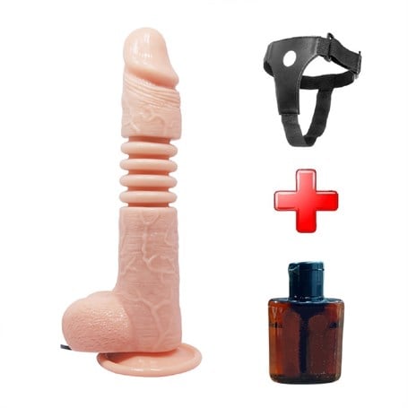 Belden Bağlamalı 22 cm İleri Geri Hareketli Gerçekçi Silikon Vantuzlu Penis - kadikoyseksshop.com