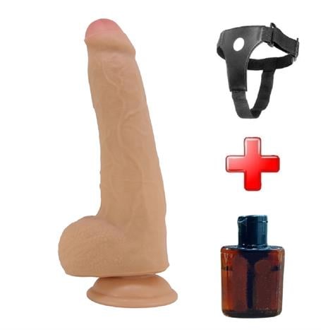 Belden Bağlamalı 23,3 cm Yeni Nesil Çift Katmanlı Realistik Vantuzlu Dildo Penis - Draco - kadikoyseksshop.com