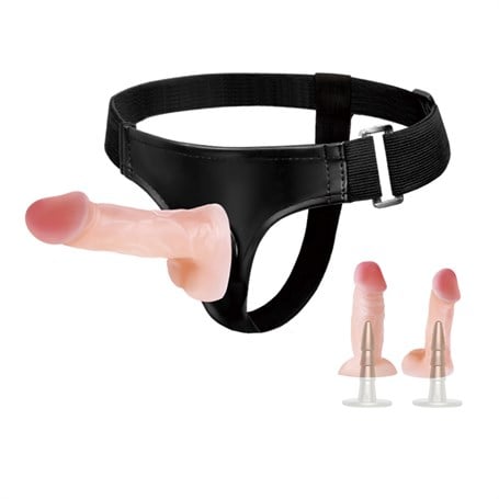 Belden Bağlamalı İçi Dolu Çift Strapon Penis - kadikoyseksshop.com