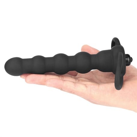 Çift Kavrama Halkalı Titreşimli 14 cm Anal Plug Vibratör Mastürbatör - kadikoyseksshop.com