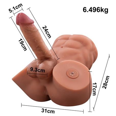 2 İşlevli Telefondan Kumandalı Realistik 24 cm İleri Geri Hareket Penisli Anal Girişli Erkek Kalça - Gretel