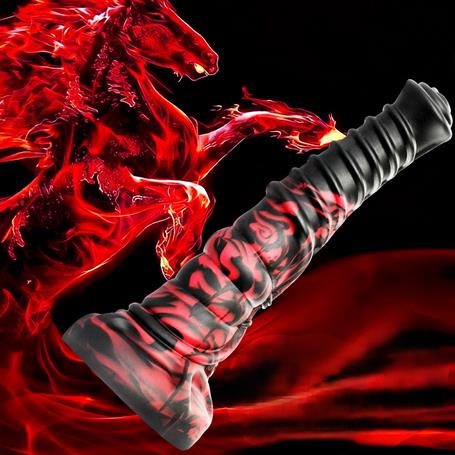 21 cm Et Dokulu Fantezi Renklerde Gerçekçi Çift Katmanlı Sünnetsiz Silikon Penis - Horse Power 5