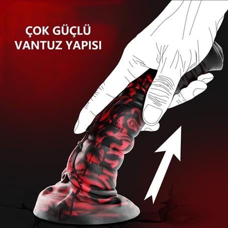 21 cm Et Dokulu Fantezi Renklerde Gerçekçi Çift Katmanlı Sünnetsiz Silikon Penis - Horse Power 5