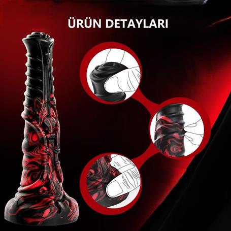 Belden Bağlamalı 21 cm Et Dokulu Fantezi Renklerde Gerçekçi Çift Katmanlı Sünnetsiz Silikon Penis - Horse Power 5
