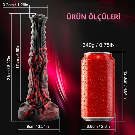 Belden Bağlamalı 21 cm Et Dokulu Fantezi Renklerde Gerçekçi Çift Katmanlı Sünnetsiz Silikon Penis - Horse Power 5