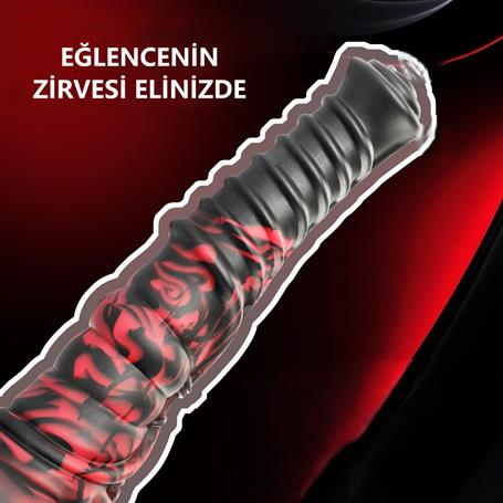 21 cm Et Dokulu Fantezi Renklerde Gerçekçi Çift Katmanlı Sünnetsiz Silikon Penis - Horse Power 5