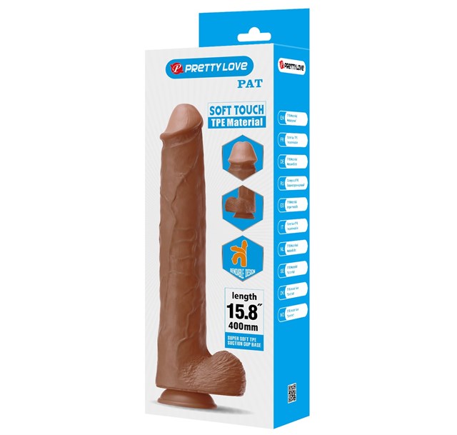 Belden Bağlamalı 40 cm Realistik Vantuzlu Melez Dildo Penis - Pat