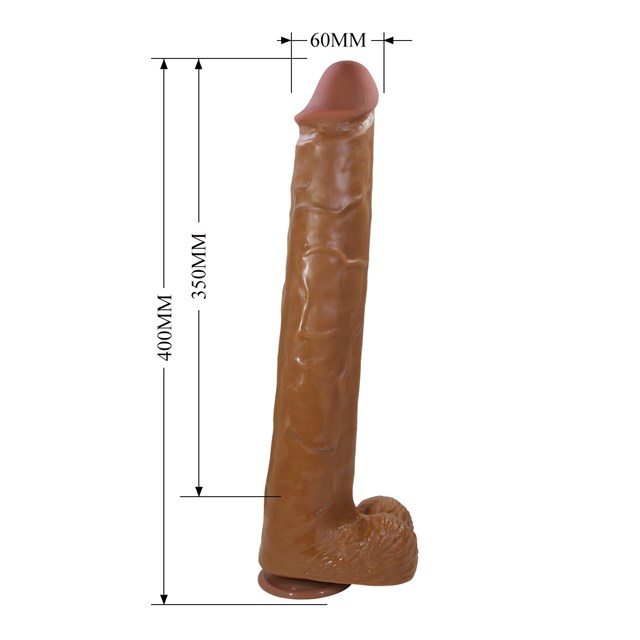 Belden Bağlamalı 40 cm Realistik Vantuzlu Melez Dildo Penis - Pat