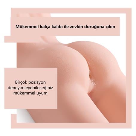 USB'den Manyetik Şarjlı Titreşim Fonksiyonlu Realistik Yarım Vücut - Kosey Pussy