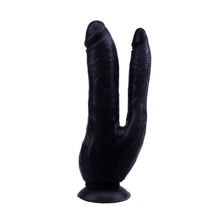 İki Uçlu Vantuzlu Realistik Çatal Zenci Dildo Penis - kadikoyseksshop.com