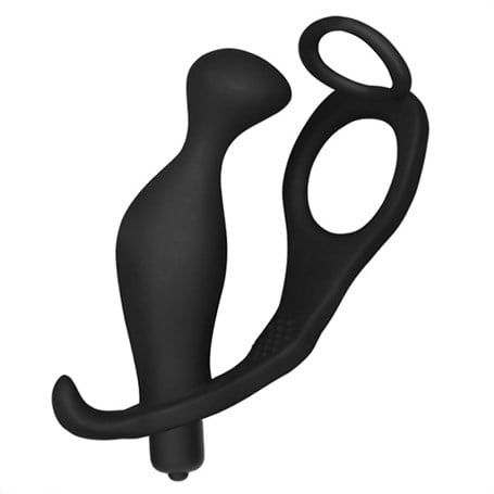 Penis Halkalı Titreşimli Anal Penetratör Plug Masturbatör - kadikoyseksshop.com