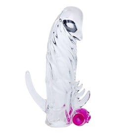 13 cm Titreşimli Klitoris Uyarıcılı Penis Kılıfı - kadikoyseksshop.com