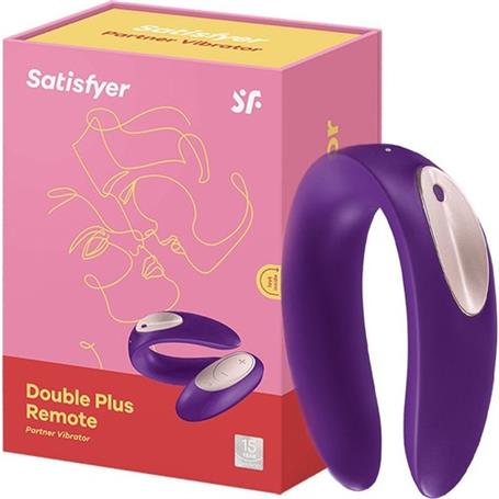 Satisfyer Double Plus USB Şarjlı 10 Titreşimli Uzaktan Kumandalı Vibratör - kadikoyseksshop.com