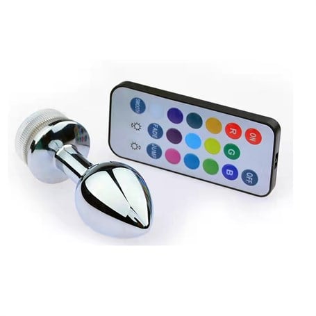 Uzaktan Kumandalı Led Işıklı Küçük Boy Çelik Anal Plug - kadikoyseksshop.com