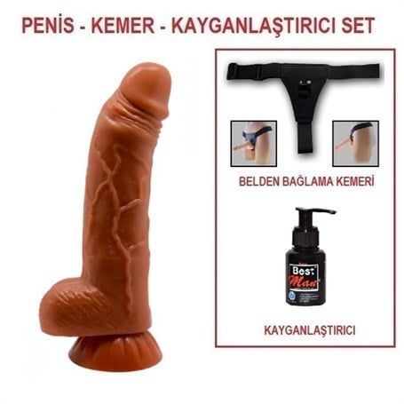 Yeni Nesil Çift Katmanlı Belden Bağlamalı 18 cm Realistik Dildo Penis - kadikoyseksshop.com